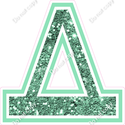 18" Greek Individual Sea Foam Sparkle - Alphabet Pieces Delta