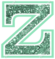 18" Greek Individual Sea Foam Sparkle - Alphabet Pieces Zeta