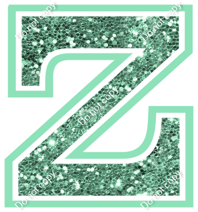 18" Greek Individual Sea Foam Sparkle - Alphabet Pieces Zeta