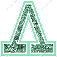 18" Greek Individual Sea Foam Sparkle - Alphabet Pieces Lambda