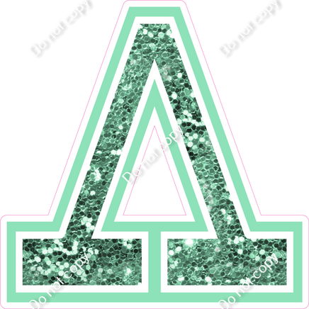 18" Greek Individual Sea Foam Sparkle - Alphabet Pieces Lambda