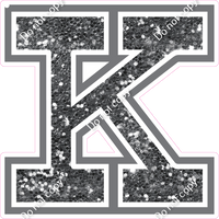 18" Greek Individual Silver Sparkle - Alphabet Pieces Kappa