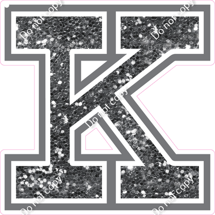 18" Greek Individual Silver Sparkle - Alphabet Pieces Kappa