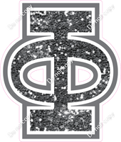 18" Greek Individual Silver Sparkle - Alphabet Pieces Phi