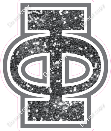 18" Greek Individual Silver Sparkle - Alphabet Pieces Phi