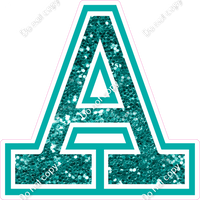 18" Greek Individual Teal Sparkle - Alphabet Pieces Alpha