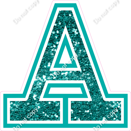 18" Greek Individual Teal Sparkle - Alphabet Pieces Alpha