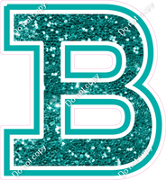 18" Greek Individual Teal Sparkle - Alphabet Pieces Beta