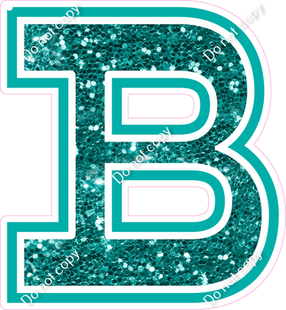 18" Greek Individual Teal Sparkle - Alphabet Pieces Beta