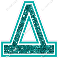 18" Greek Individual Teal Sparkle - Alphabet Pieces Delta