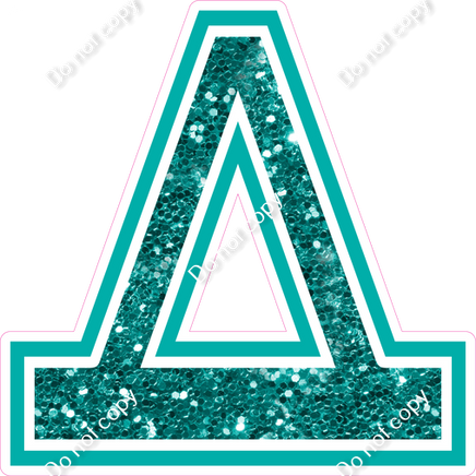 18" Greek Individual Teal Sparkle - Alphabet Pieces Delta