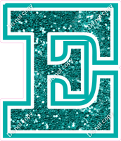 18" Greek Individual Teal Sparkle - Alphabet Pieces Epsilon