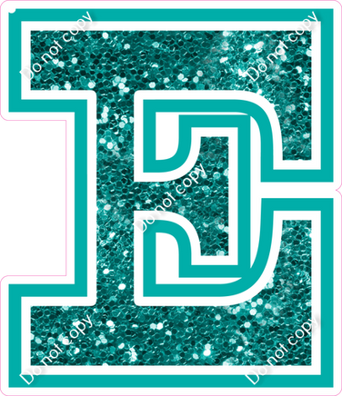 18" Greek Individual Teal Sparkle - Alphabet Pieces Epsilon