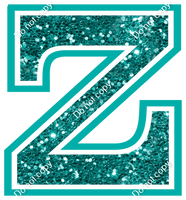 18" Greek Individual Teal Sparkle - Alphabet Pieces Zeta