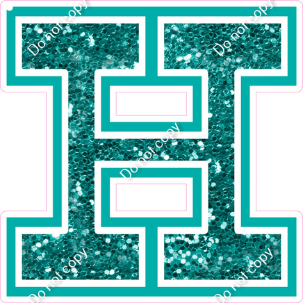 18" Greek Individual Teal Sparkle - Alphabet Pieces Eta