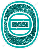 18" Greek Individual Teal Sparkle - Alphabet Pieces Theta
