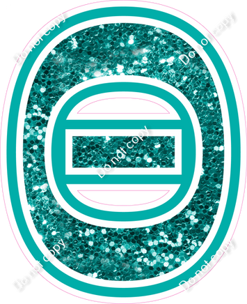 18" Greek Individual Teal Sparkle - Alphabet Pieces Theta