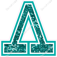 18" Greek Individual Teal Sparkle - Alphabet Pieces Lambda