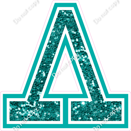 18" Greek Individual Teal Sparkle - Alphabet Pieces Lambda