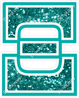 18" Greek Individual Teal Sparkle - Alphabet Pieces Xi