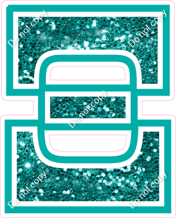 18" Greek Individual Teal Sparkle - Alphabet Pieces Xi