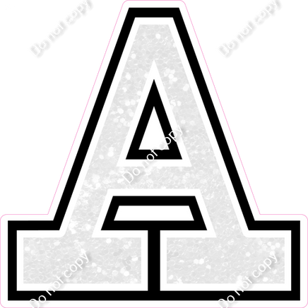 18" Greek Individual White Sparkle - Alphabet Pieces Alpha