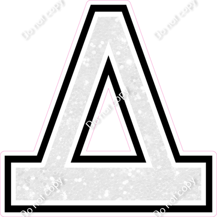 18" Greek Individual White Sparkle - Alphabet Pieces Delta