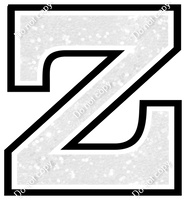 18" Greek Individual White Sparkle - Alphabet Pieces Zeta