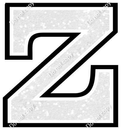 18" Greek Individual White Sparkle - Alphabet Pieces Zeta