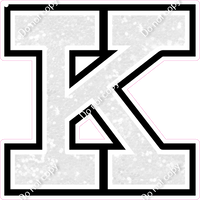 18" Greek Individual White Sparkle - Alphabet Pieces Kappa