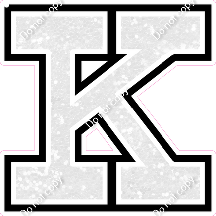 18" Greek Individual White Sparkle - Alphabet Pieces Kappa