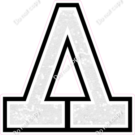 18" Greek Individual White Sparkle - Alphabet Pieces Lambda