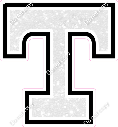 18" Greek Individual White Sparkle - Alphabet Pieces Tau