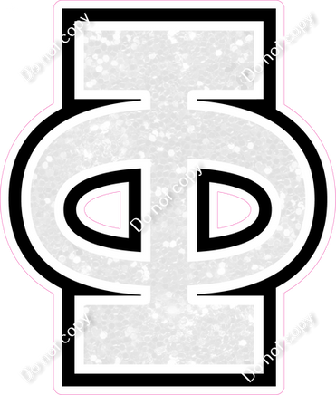 18" Greek Individual White Sparkle - Alphabet Pieces Phi