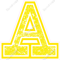 18" Greek Individual Yellow Sparkle - Alphabet Pieces Alpha