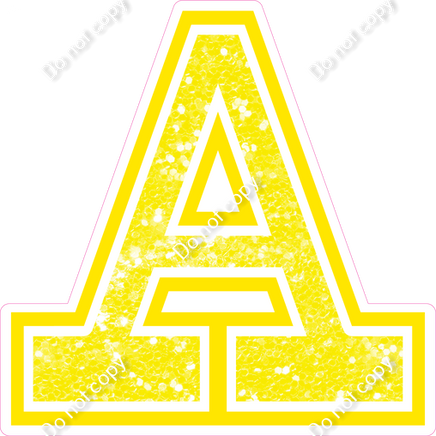 18" Greek Individual Yellow Sparkle - Alphabet Pieces Alpha