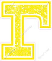 18" Greek Individual Yellow Sparkle - Alphabet Pieces Gamma