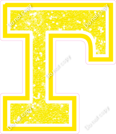 18" Greek Individual Yellow Sparkle - Alphabet Pieces Gamma
