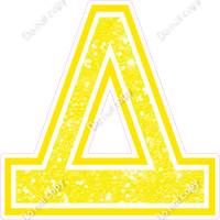 18" Greek Individual Yellow Sparkle - Alphabet Pieces Delta