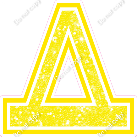 18" Greek Individual Yellow Sparkle - Alphabet Pieces Delta