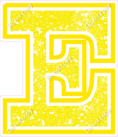 18" Greek Individual Yellow Sparkle - Alphabet Pieces Epsilon