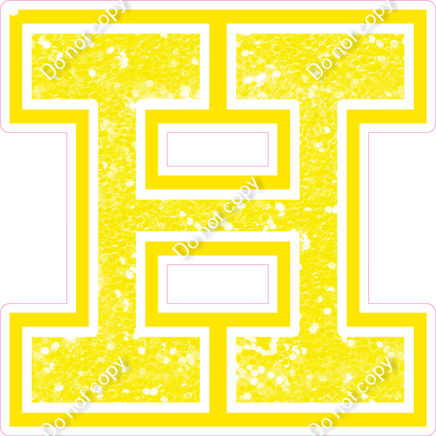 18" Greek Individual Yellow Sparkle - Alphabet Pieces Eta