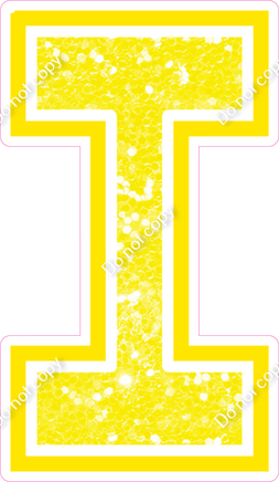 18" Greek Individual Yellow Sparkle - Alphabet Pieces Lota
