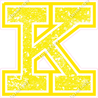 18" Greek Individual Yellow Sparkle - Alphabet Pieces Kappa