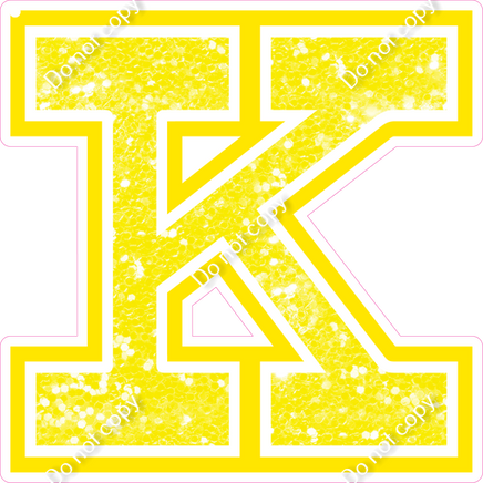 18" Greek Individual Yellow Sparkle - Alphabet Pieces Kappa