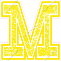 18" Greek Individual Yellow Sparkle - Alphabet Pieces Mu