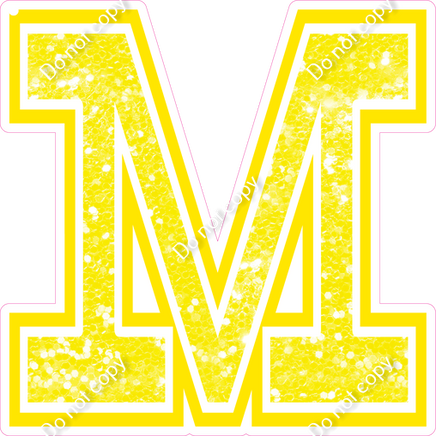 18" Greek Individual Yellow Sparkle - Alphabet Pieces Mu