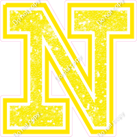18" Greek Individual Yellow Sparkle - Alphabet Pieces Nu