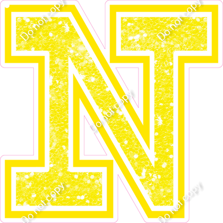 18" Greek Individual Yellow Sparkle - Alphabet Pieces Nu