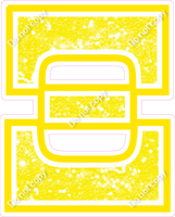 18" Greek Individual Yellow Sparkle - Alphabet Pieces Xi